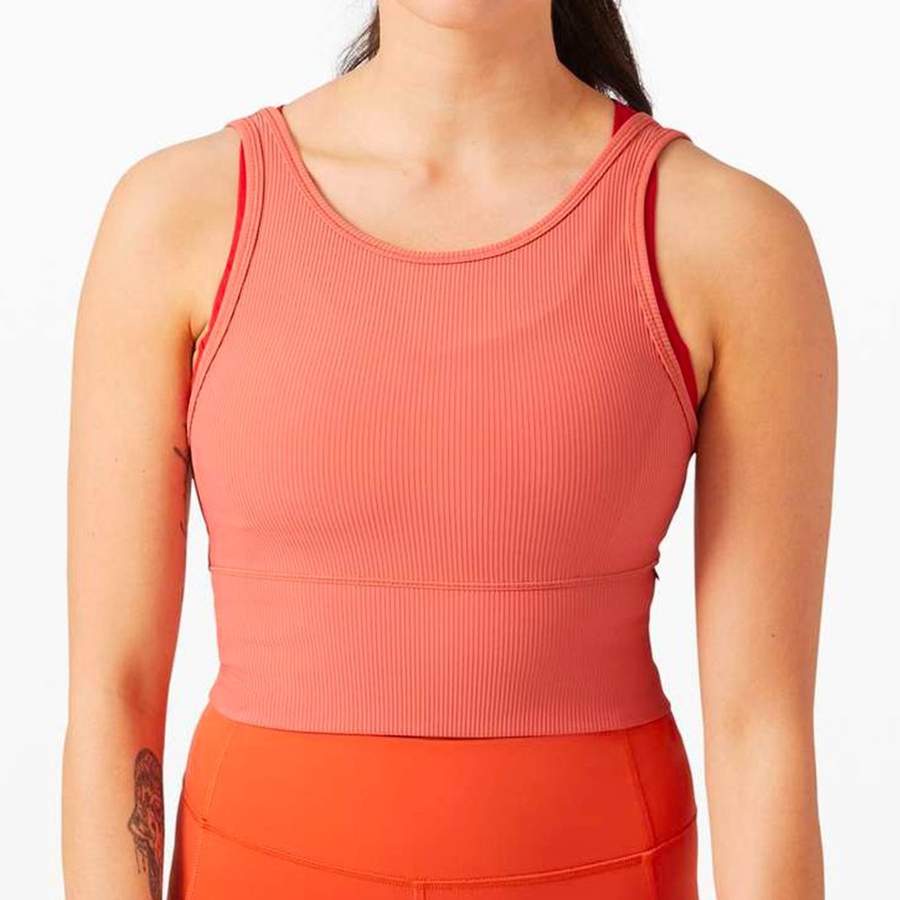 Lululemon Power Pivot Ribbed Tank- Rustic Coral- Size 6- Excellent Condition